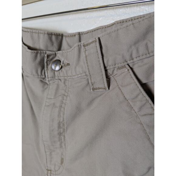 Carhartt Distressed Crop Raw Hem Cargo Tan Pants 31x30 Grunge Urban Utility - Picture 6 of 10